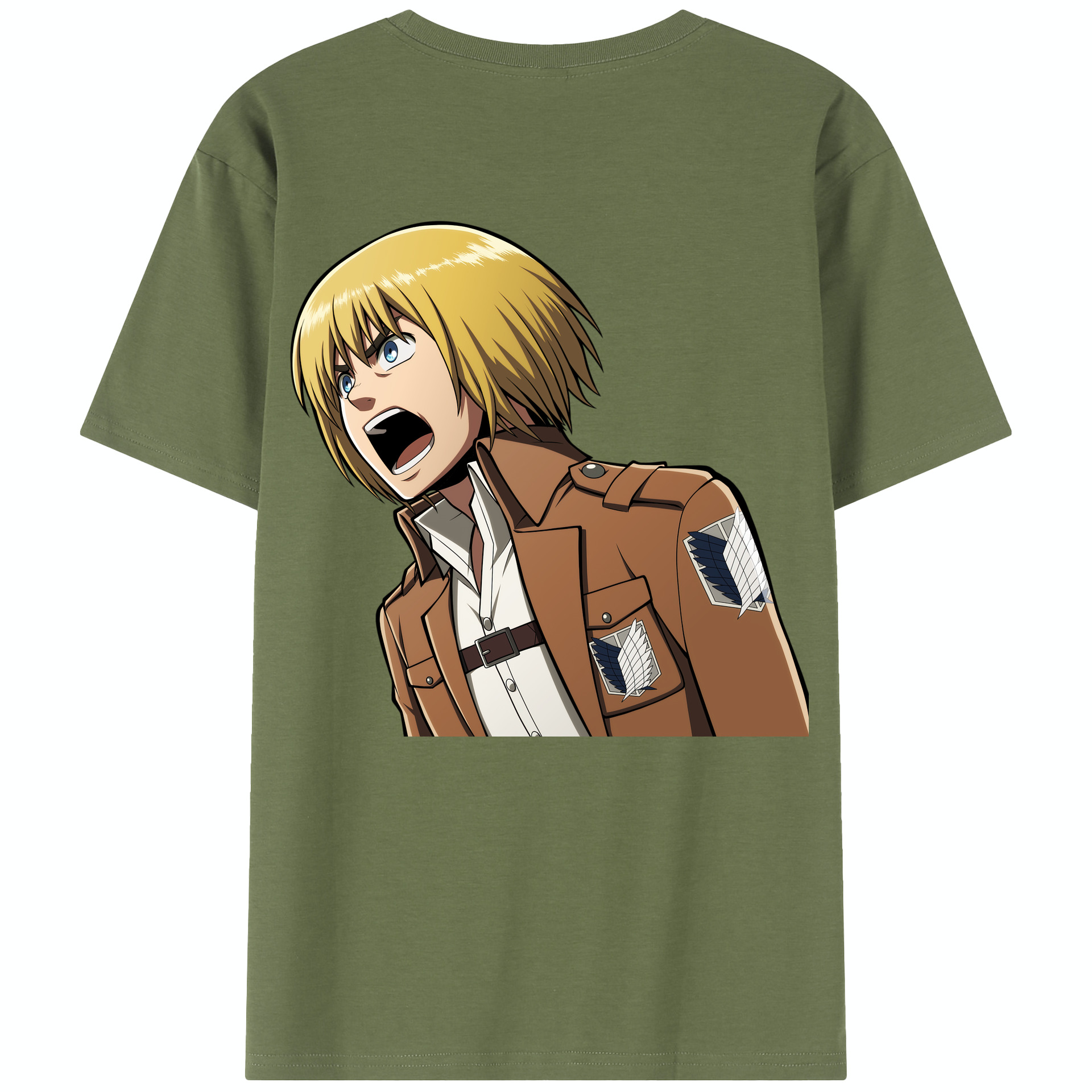（画像用） 進撃の巨人 アルミン·アルレルト Attack on Titan Armin Arlert 綿100％半袖Tシャツ（背面プリント）